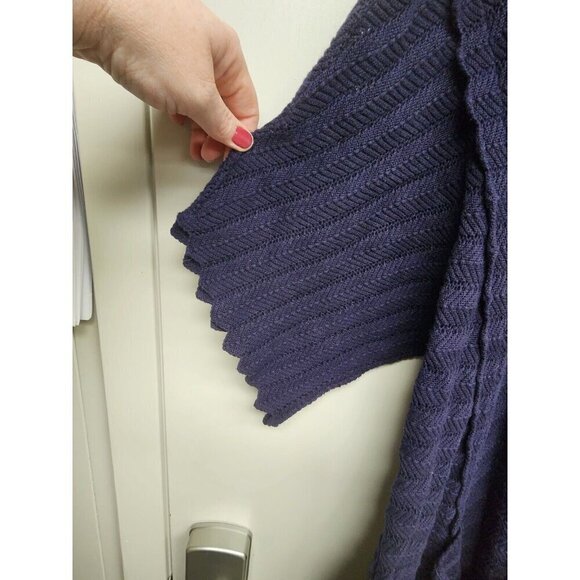 GUINEVERE Anthropologie Dark Blue Cashmere Blend Knit Open Front Cardigan Size M - Picture 3 of 9